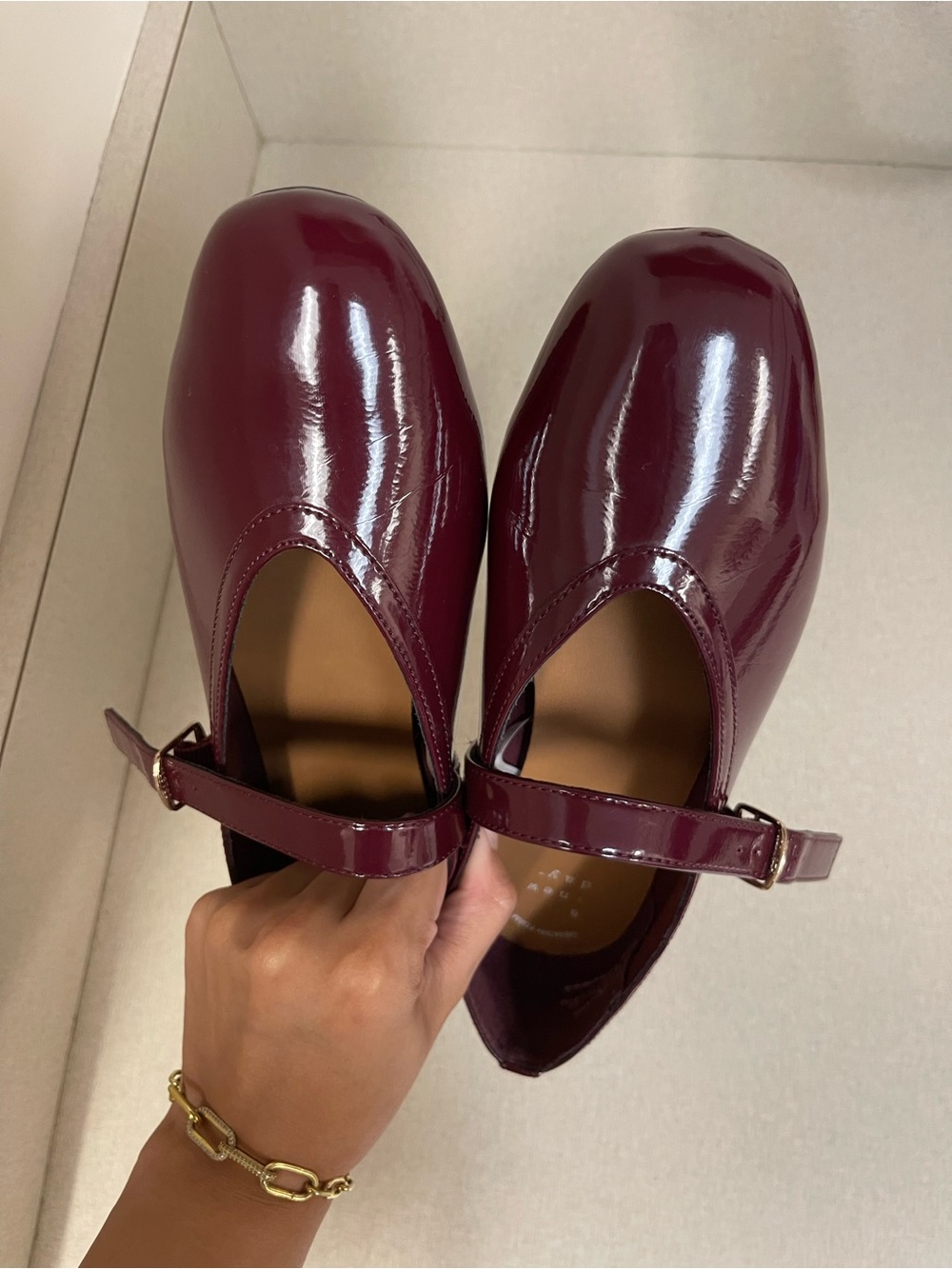 SOLD: a new day Patent Mary Jane Flats in Bordeaux Patent - Picture 2 of 10